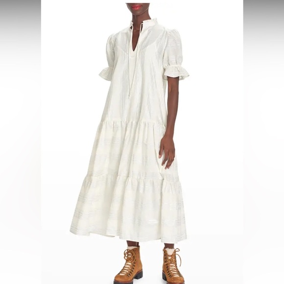 Corey Lynn Calter Portisha Tiered Midi Dress - Picture 1 of 10